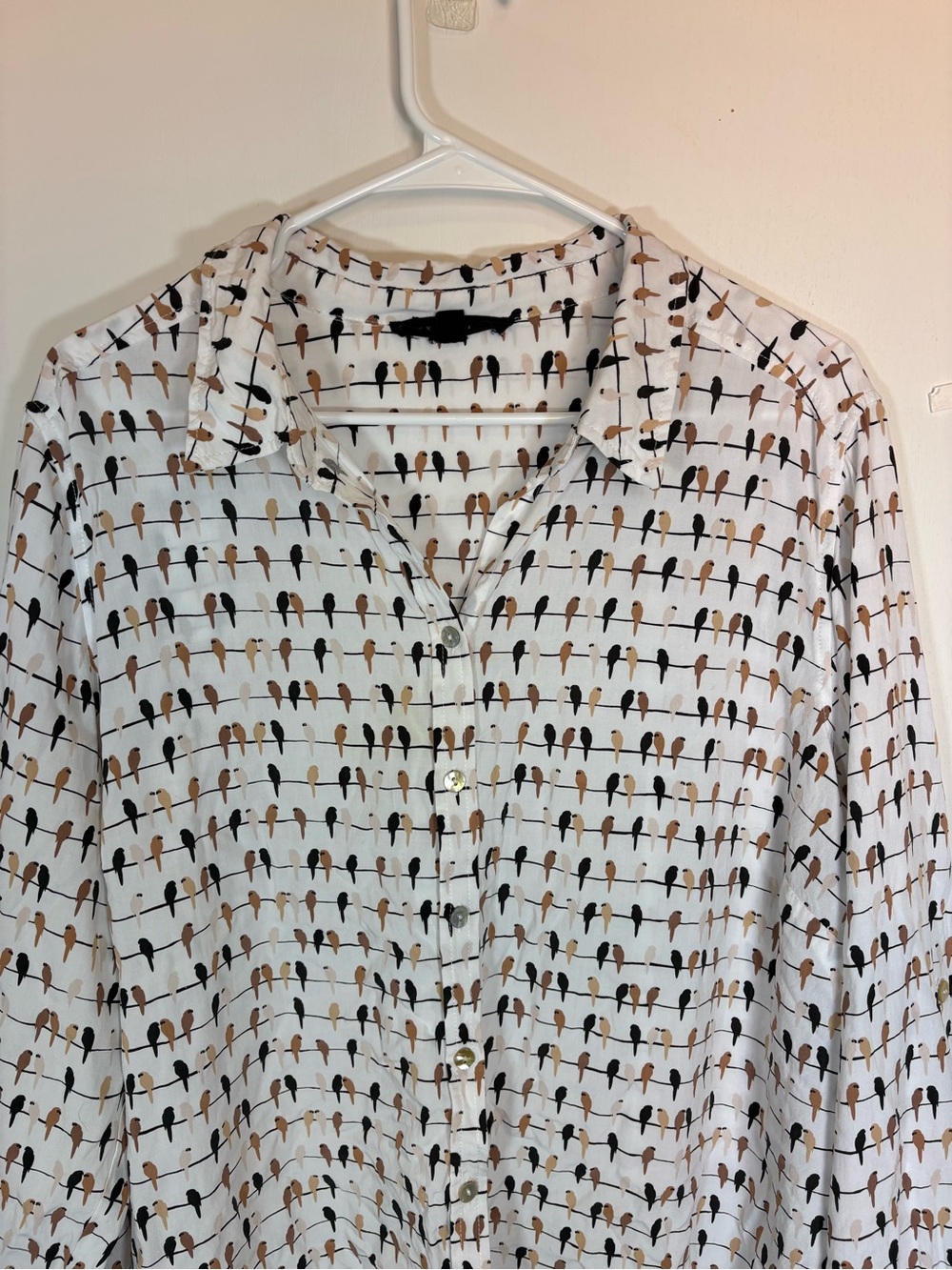 Anthropologie Jane & Delancey Bird On A Wire Shirt Size 2X Rayon Macaw Parrot - Picture 2 of 7